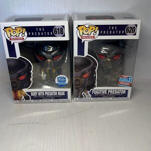 Funko Pop Movies The Predator Fugitive Predator #620 and Rory With‎ Mask #618